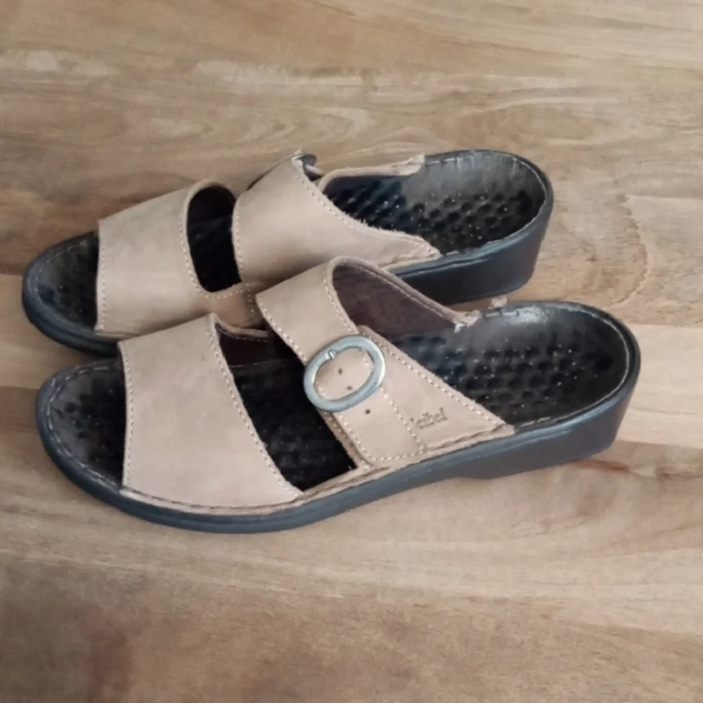 Josef Seibel Tan Slide Sandals